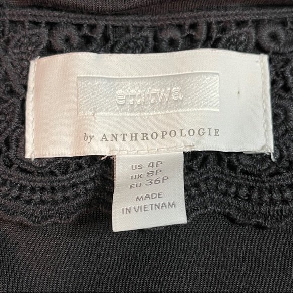 Anthropologie Ett:twa Soiree Midi Dress Black Floral Embroidered Size 4P - Picture 6 of 9